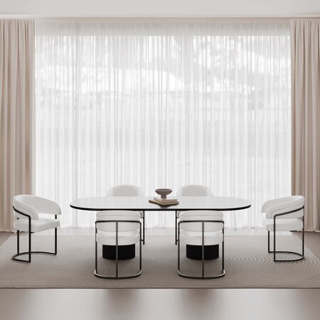 Manhattan Comfort Augusta Dining Chair in White, 6PK 6-DC094-WH